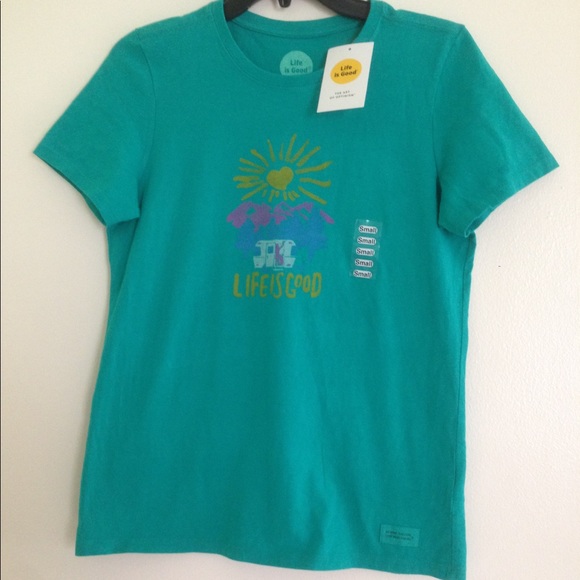 Blue Size Small Life is Good T-Shirt NWT - Picture 1 of 8